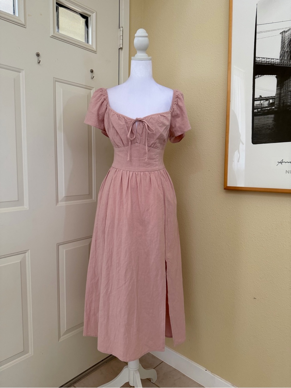 NWOT Universal Thread Dusty Rose Corset Style Midi Dress Size Small